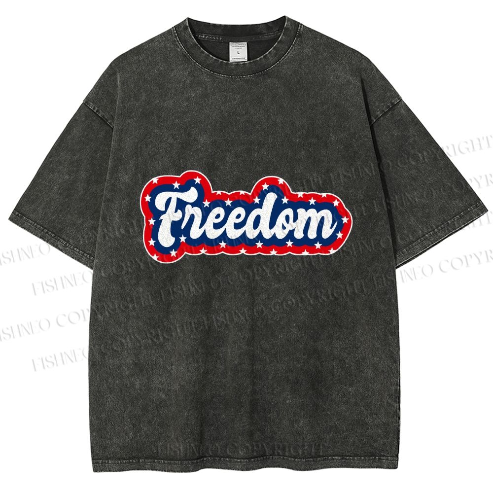 Unisex Independence Day Printed Washed Tee
