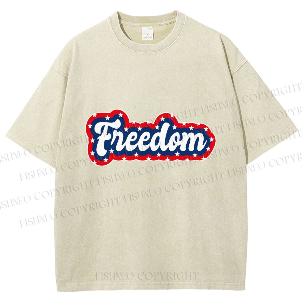 Unisex Independence Day Printed Washed Tee