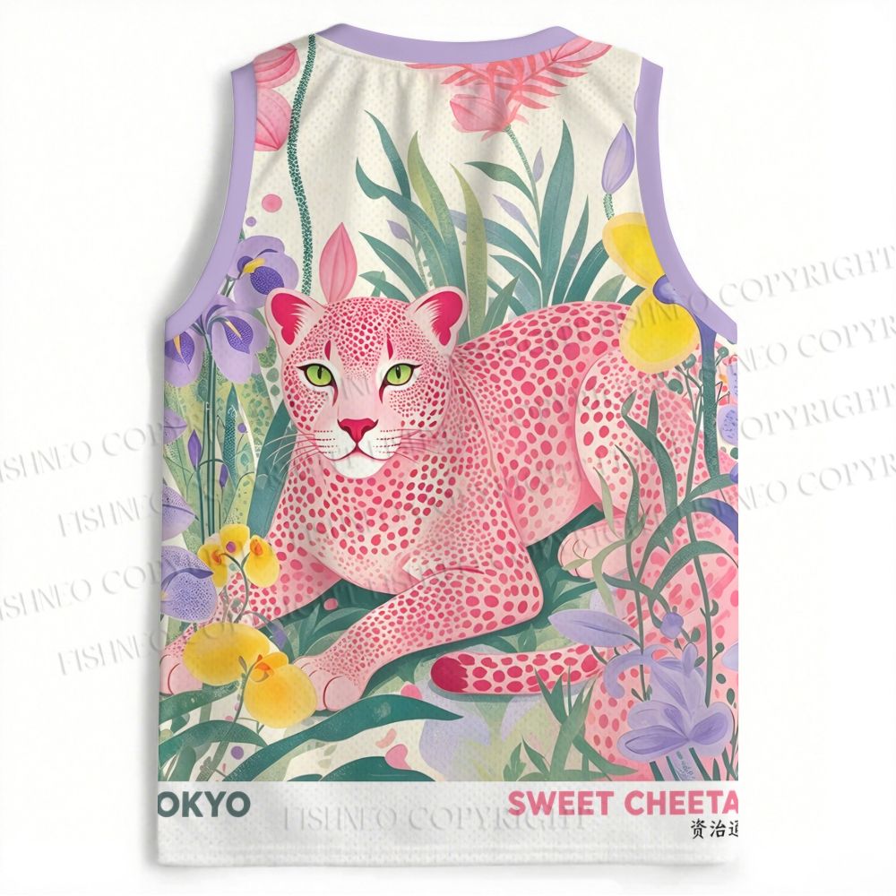 Yayoi Kusama Pink Cheetah Jersey Tank