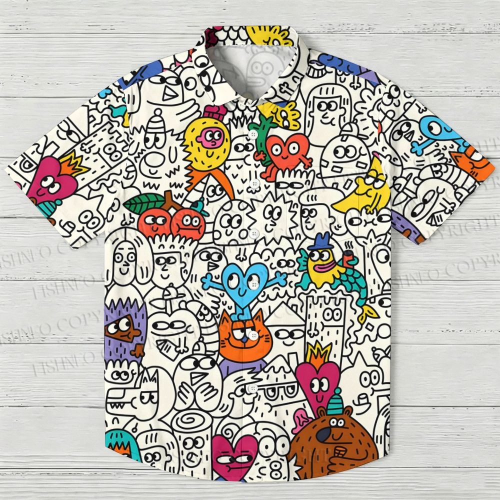 Funny Cartoon Puzzle Hawaiian Shirt