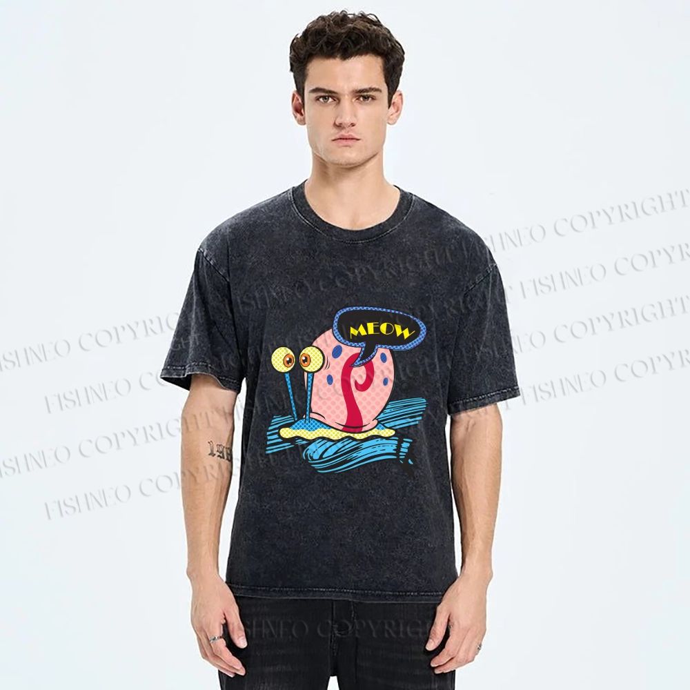 Unisex SpongeBob Gary the Snail Printed Washed Tee