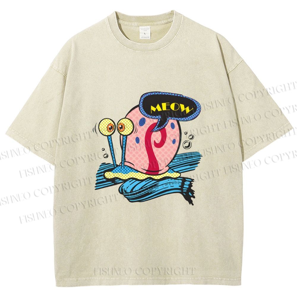 Unisex SpongeBob Gary the Snail Printed Washed Tee
