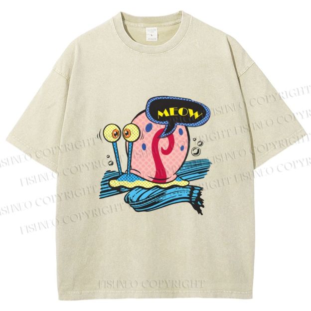 Unisex SpongeBob Gary the Snail Printed Washed Tee