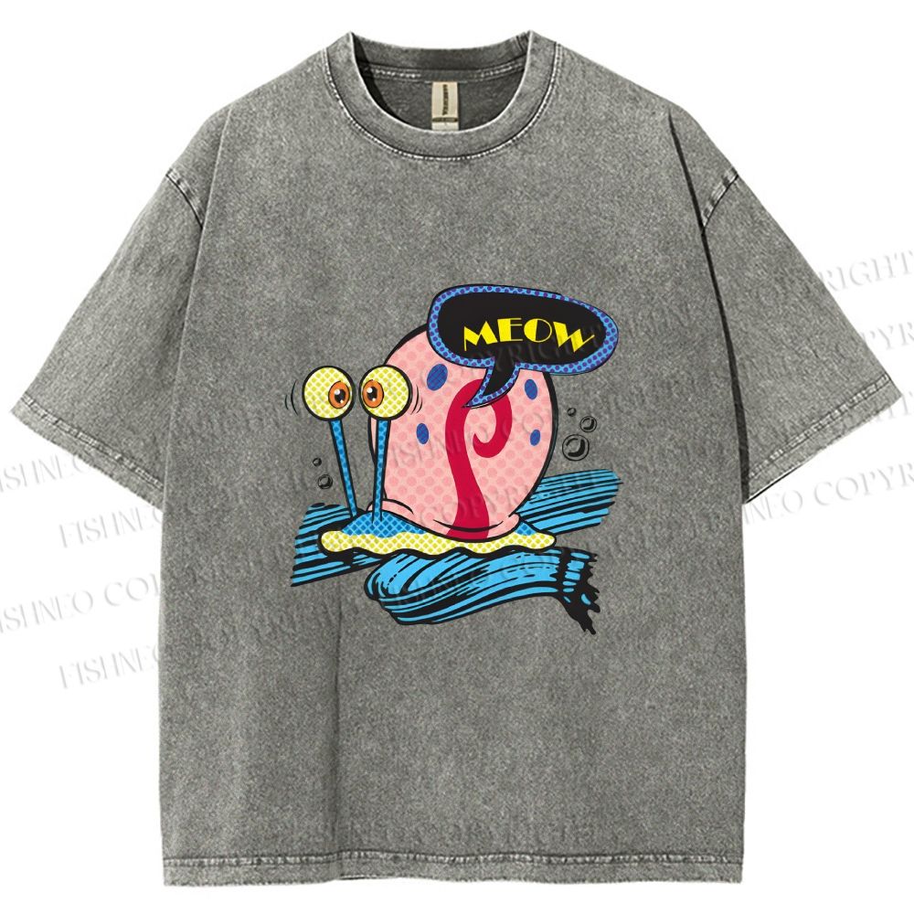 Unisex SpongeBob Gary the Snail Printed Washed Tee