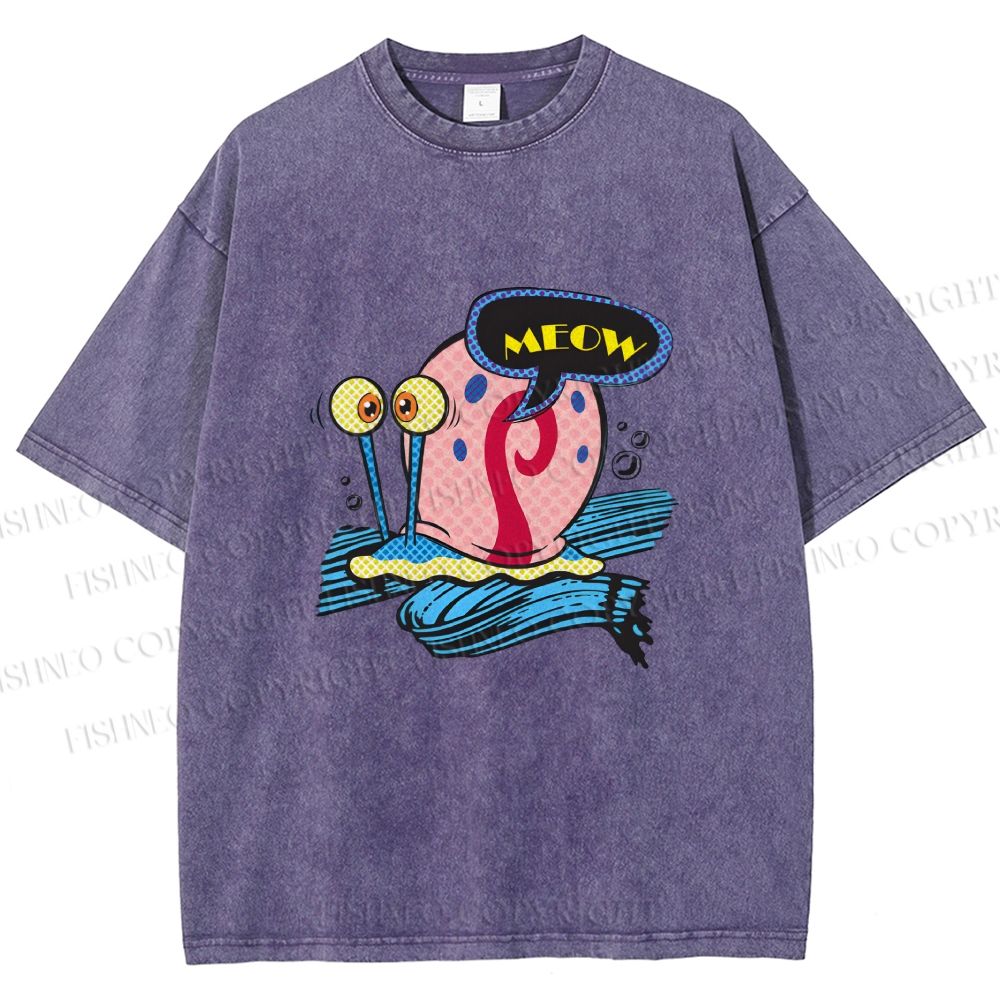 Unisex SpongeBob Gary the Snail Printed Washed Tee
