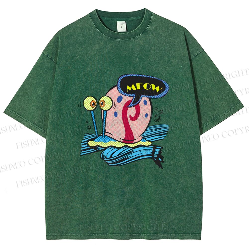 Unisex SpongeBob Gary the Snail Printed Washed Tee