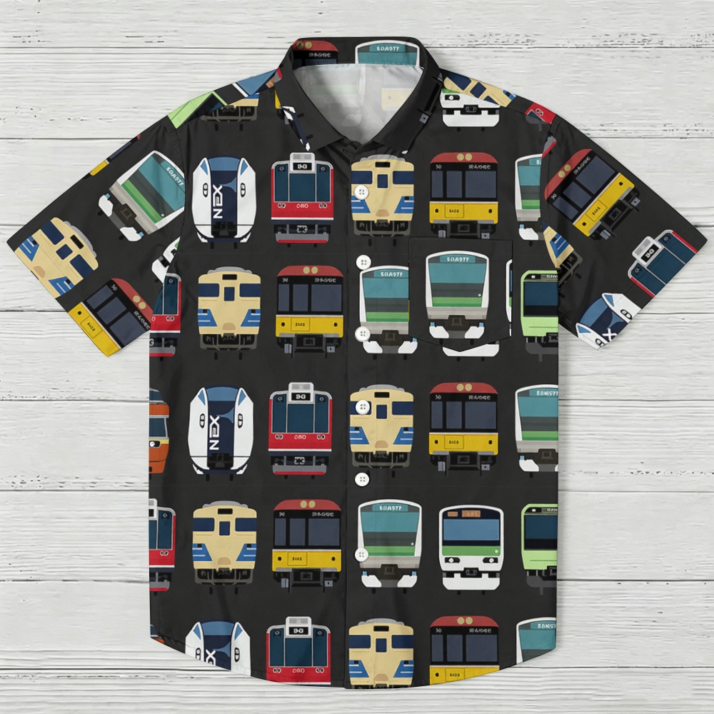 Japanese Traditional Trains Aloha Hawaiian Shirt