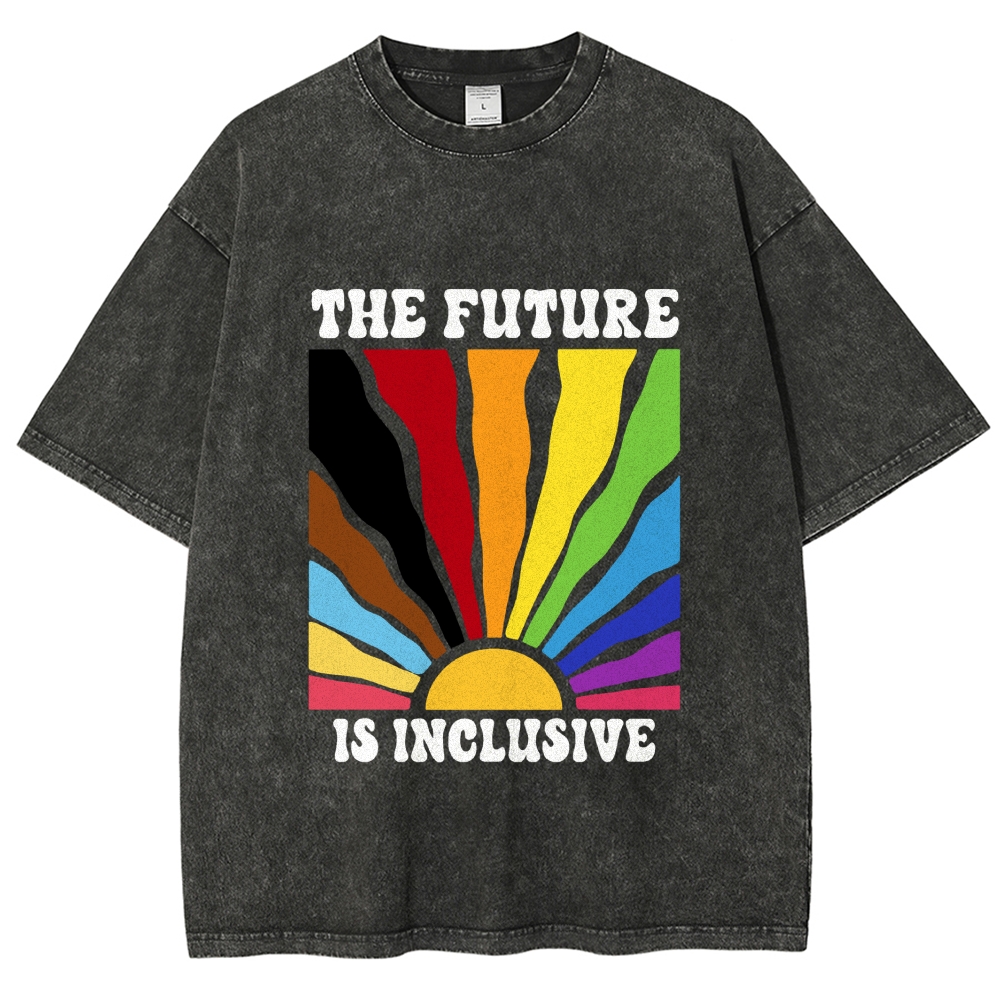 Unisex Pride Future Is Inclusive Printed Washed Tee