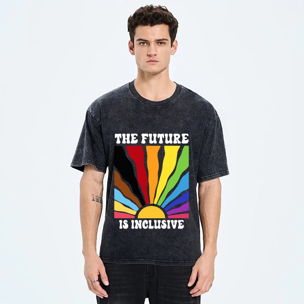 Unisex Pride Future Is Inclusive Printed Washed Tee