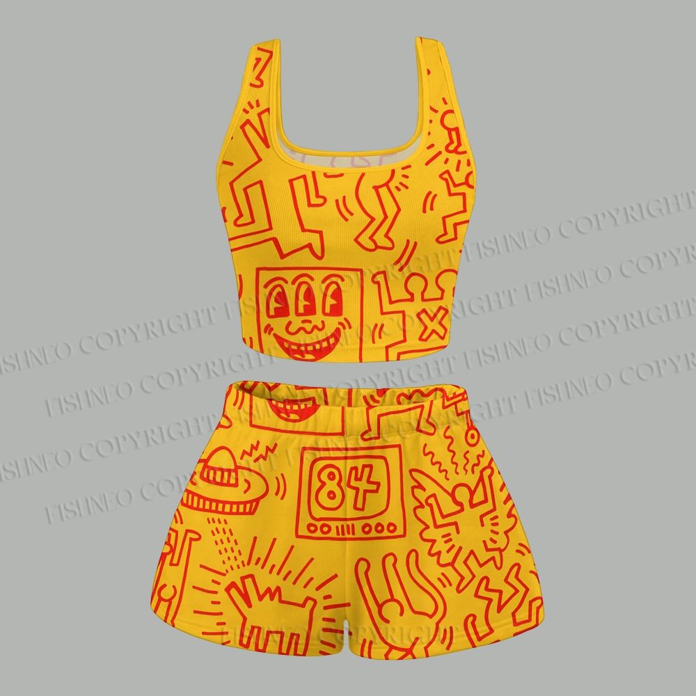 Women's keith haring vest and shorts set