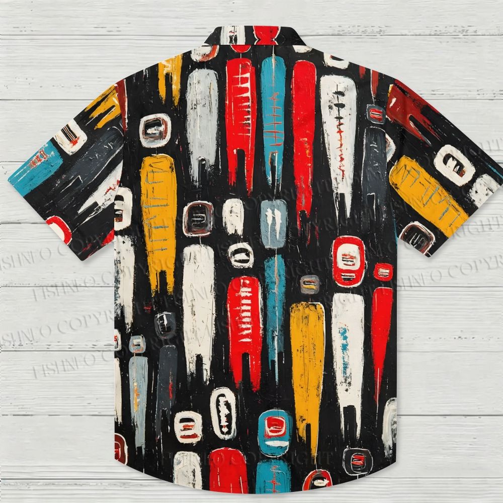 Abstract People Printed Hawaiian Shirt