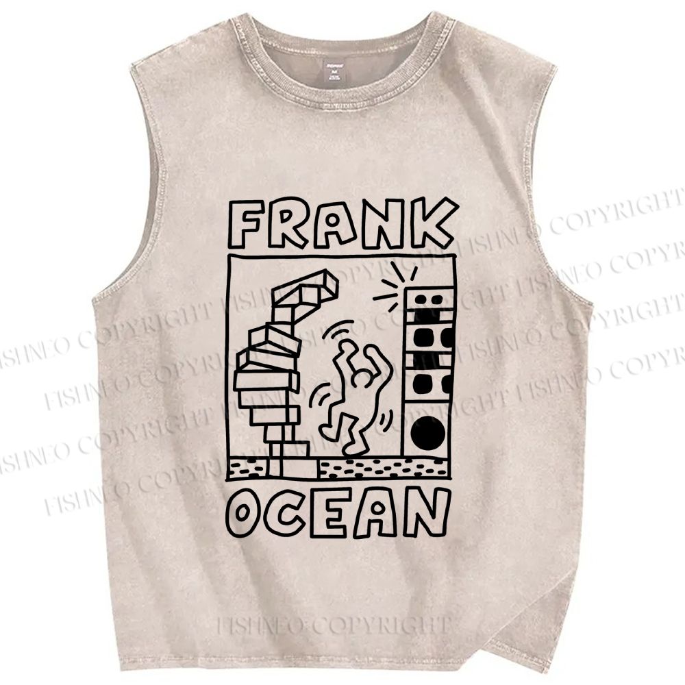 Unisex Keith Haring Frank Ocean Printed Washed Tank Top