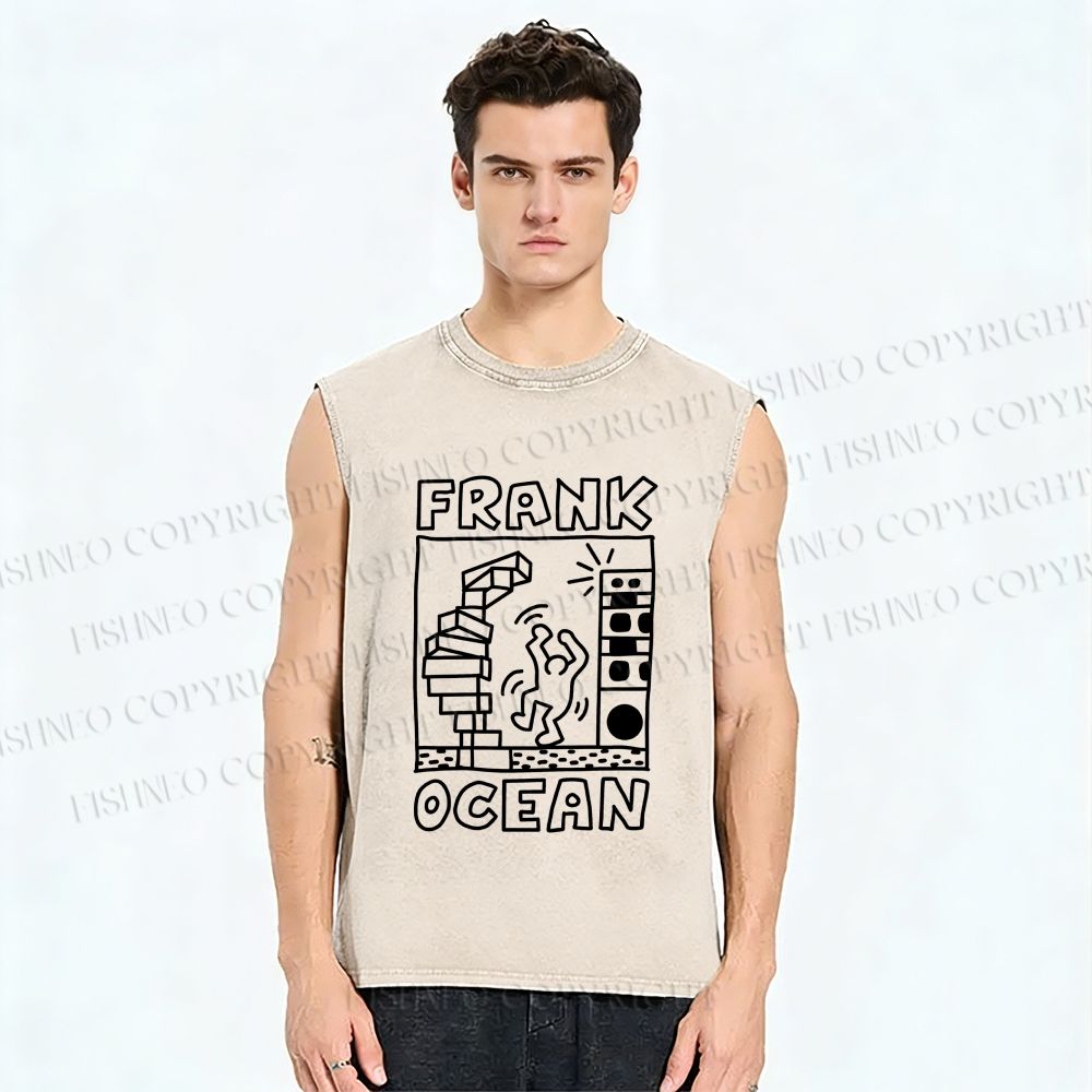 Unisex Keith Haring Frank Ocean Printed Washed Tank Top