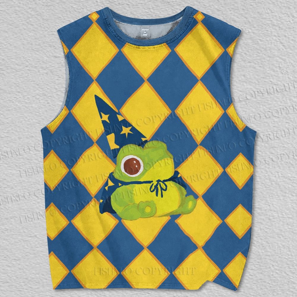 Unisex Wizard Frog Charm Printed Tank Top
