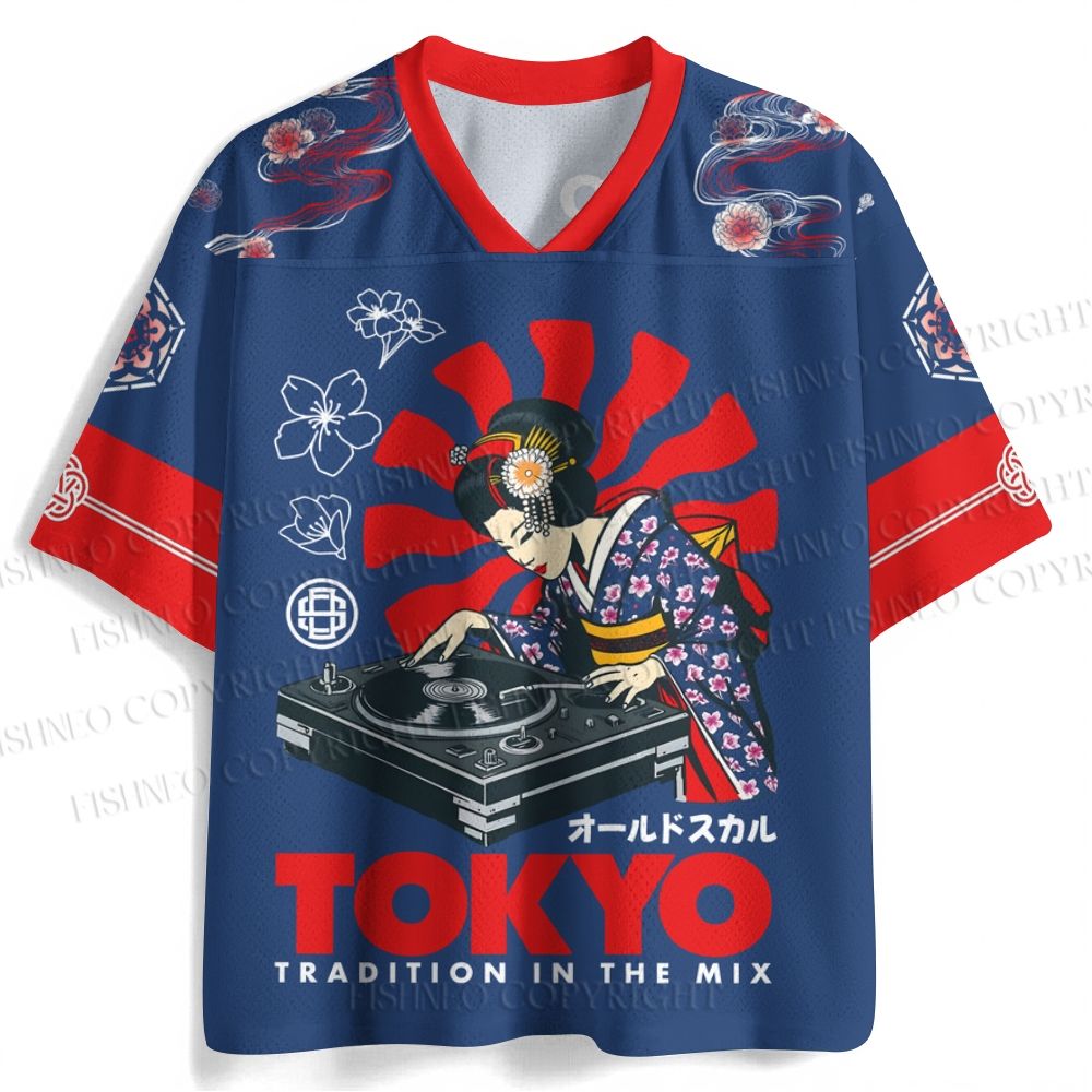 Japanese Geisha DJ Jersey Shirts