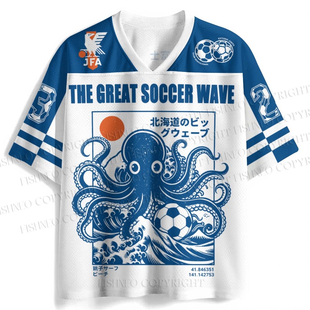 The Great Soccer Wave Octopus Jersey Shirts