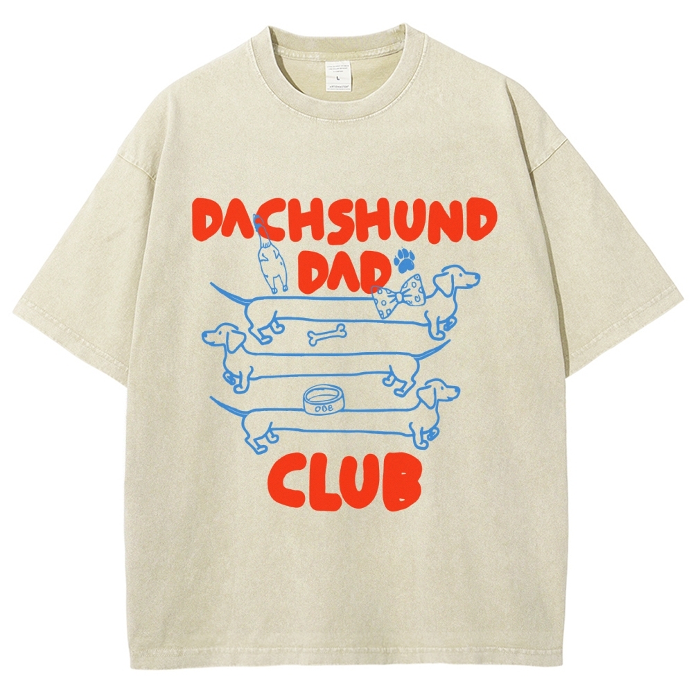 Dachshund Dad Club Vintage Washed T-shirt