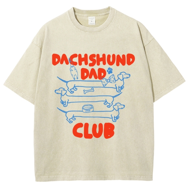 Dachshund Dad Club Vintage Washed T-shirt