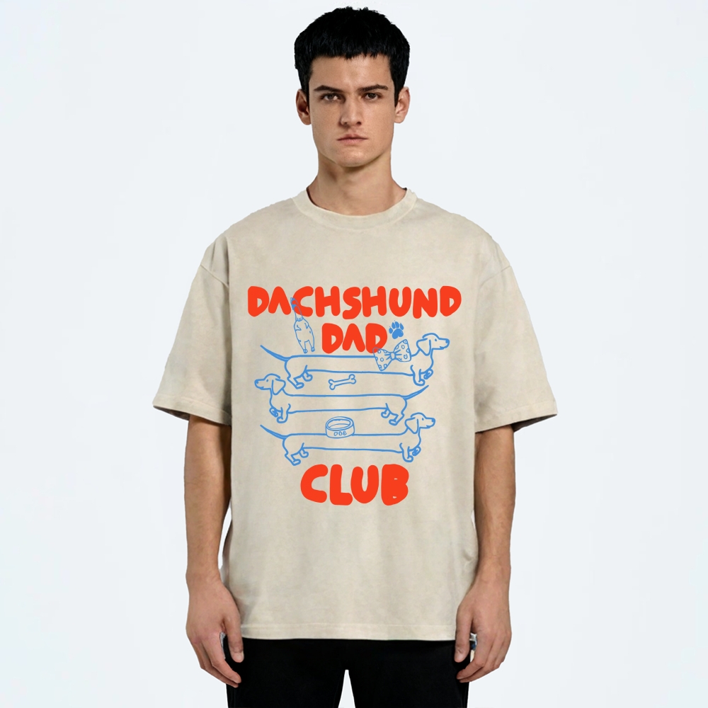Dachshund Dad Club Vintage Washed T-shirt