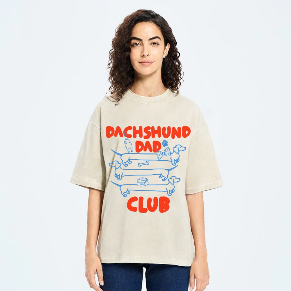 Dachshund Dad Club Vintage Washed T-shirt