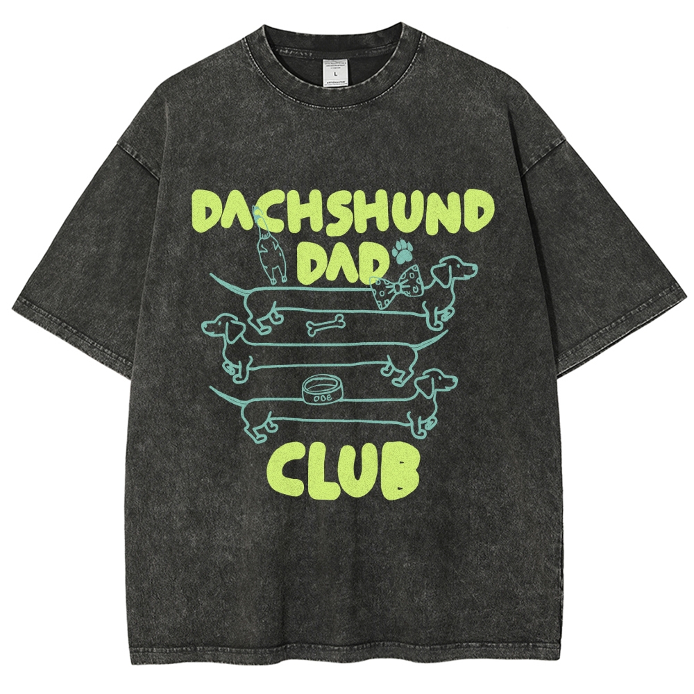 Dachshund Dad Club Vintage Washed T-shirt
