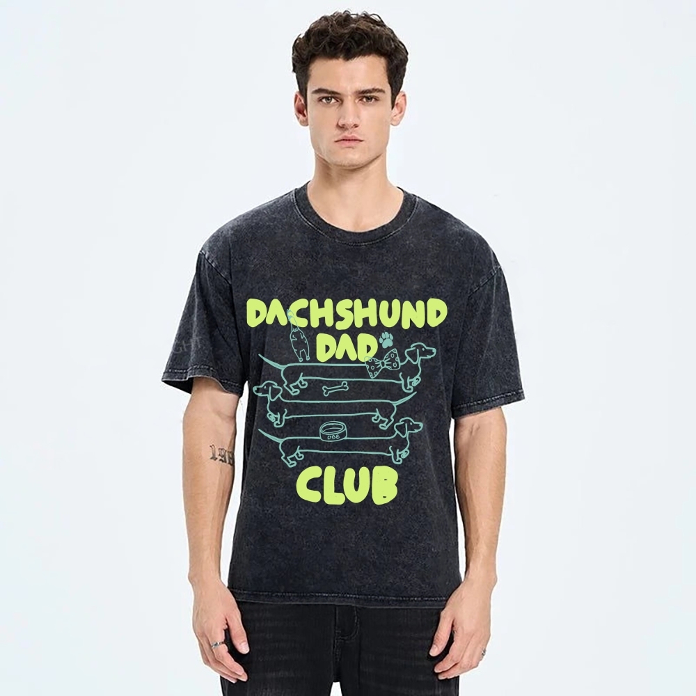 Dachshund Dad Club Vintage Washed T-shirt