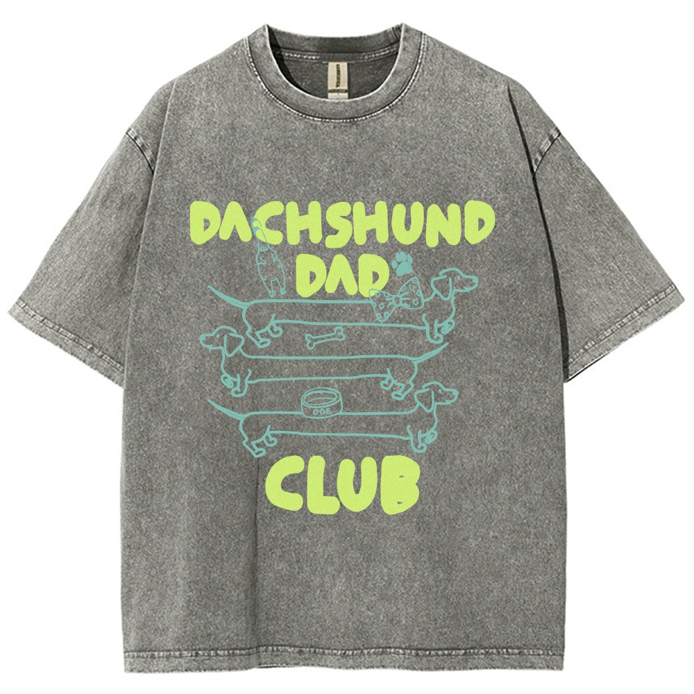 Dachshund Dad Club Vintage Washed T-shirt