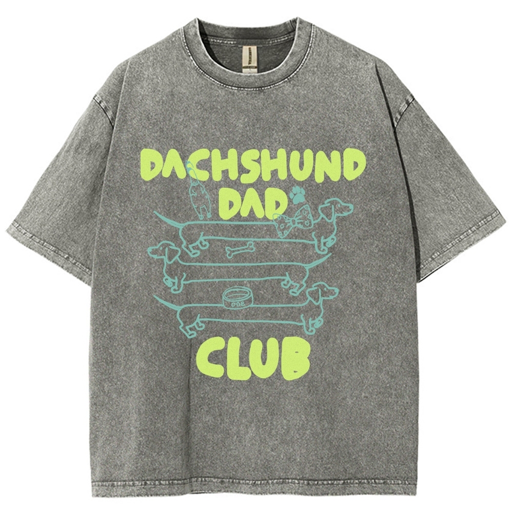 Dachshund Dad Club Vintage Washed T-shirt