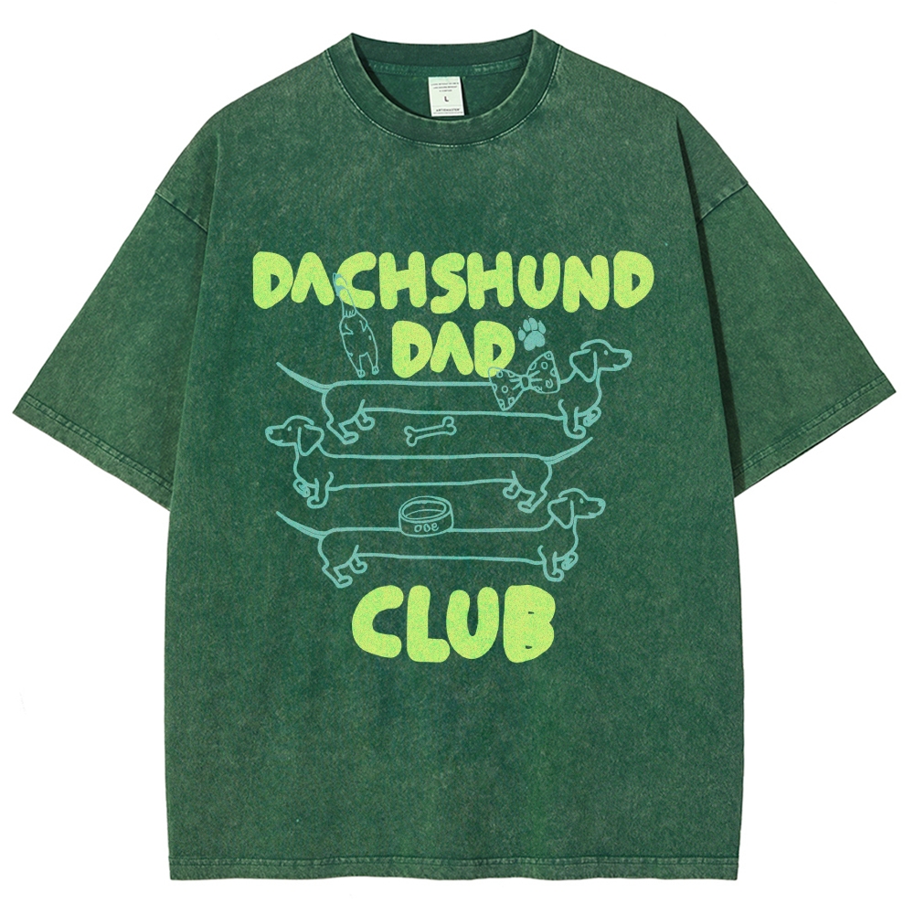 Dachshund Dad Club Vintage Washed T-shirt