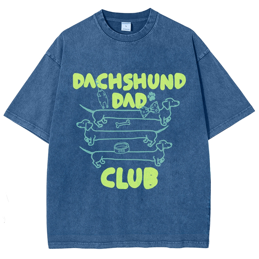 Dachshund Dad Club Vintage Washed T-shirt