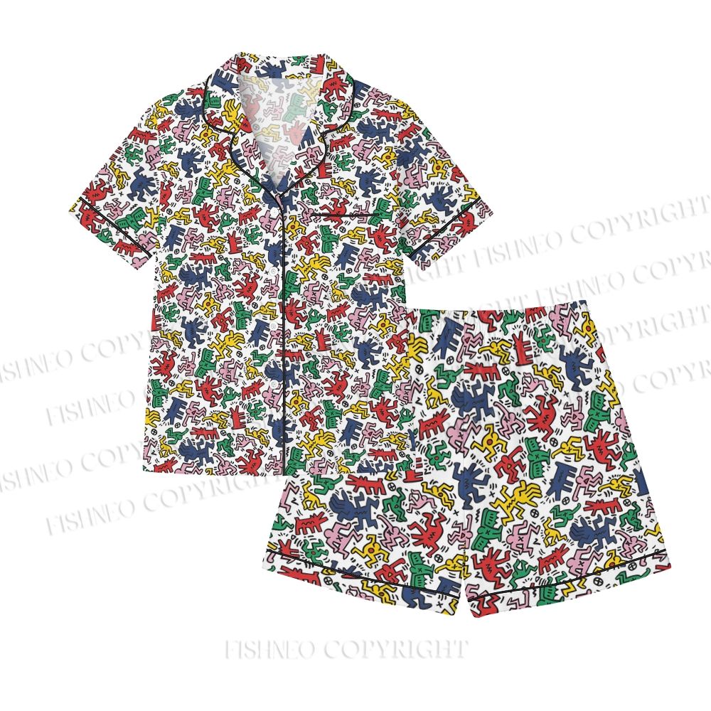 Keith Haring Dancing Figures Pajama sets