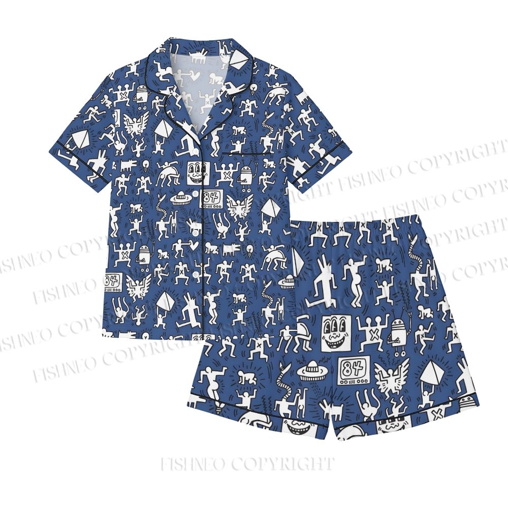 Keith Haring Dancing Figures Pajama sets