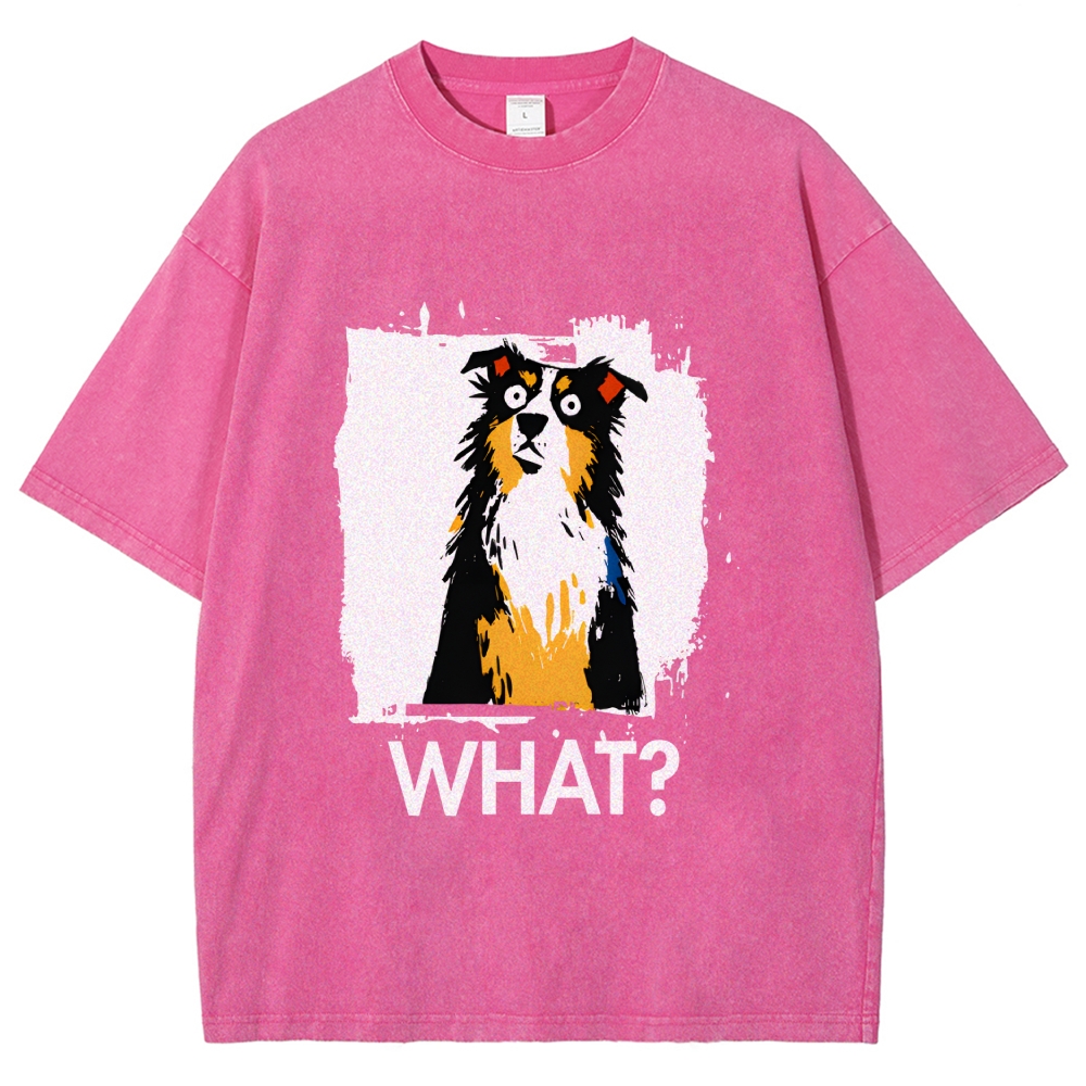 Unisex Australian Shepherd What Dog Printed Washed Tee
