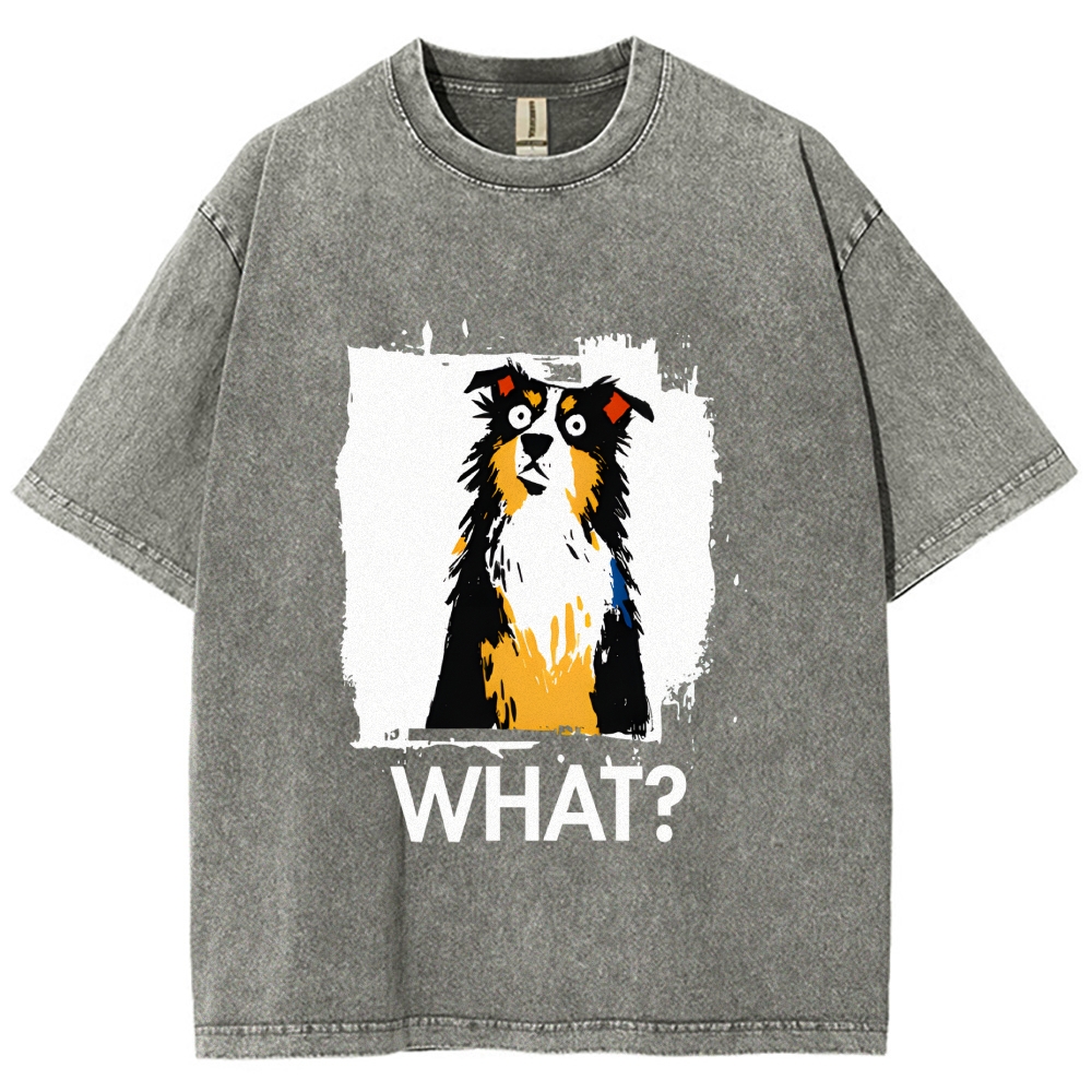 Unisex Australian Shepherd What Dog Printed Washed Tee