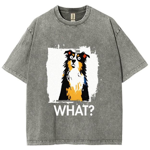 Unisex Australian Shepherd What Dog Printed Washed Tee
