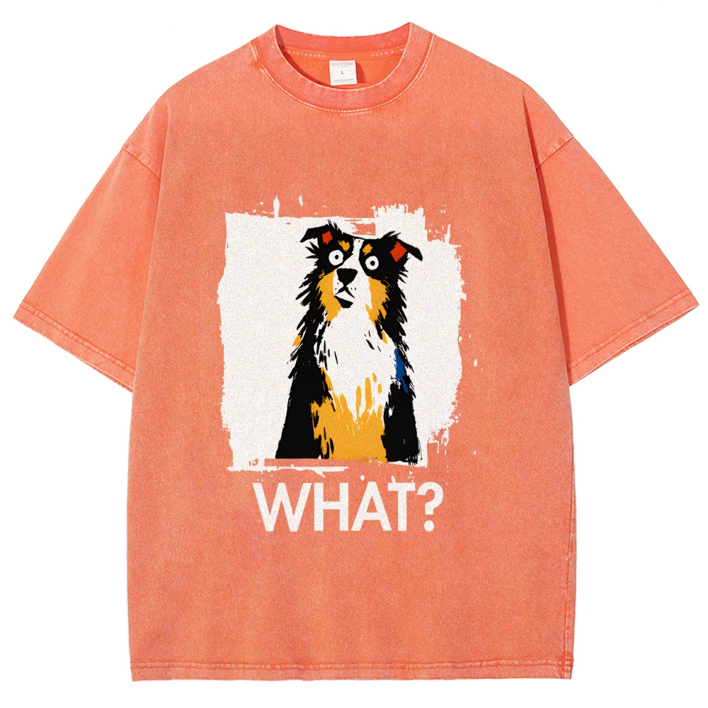 Unisex Australian Shepherd What Dog Printed Washed Tee