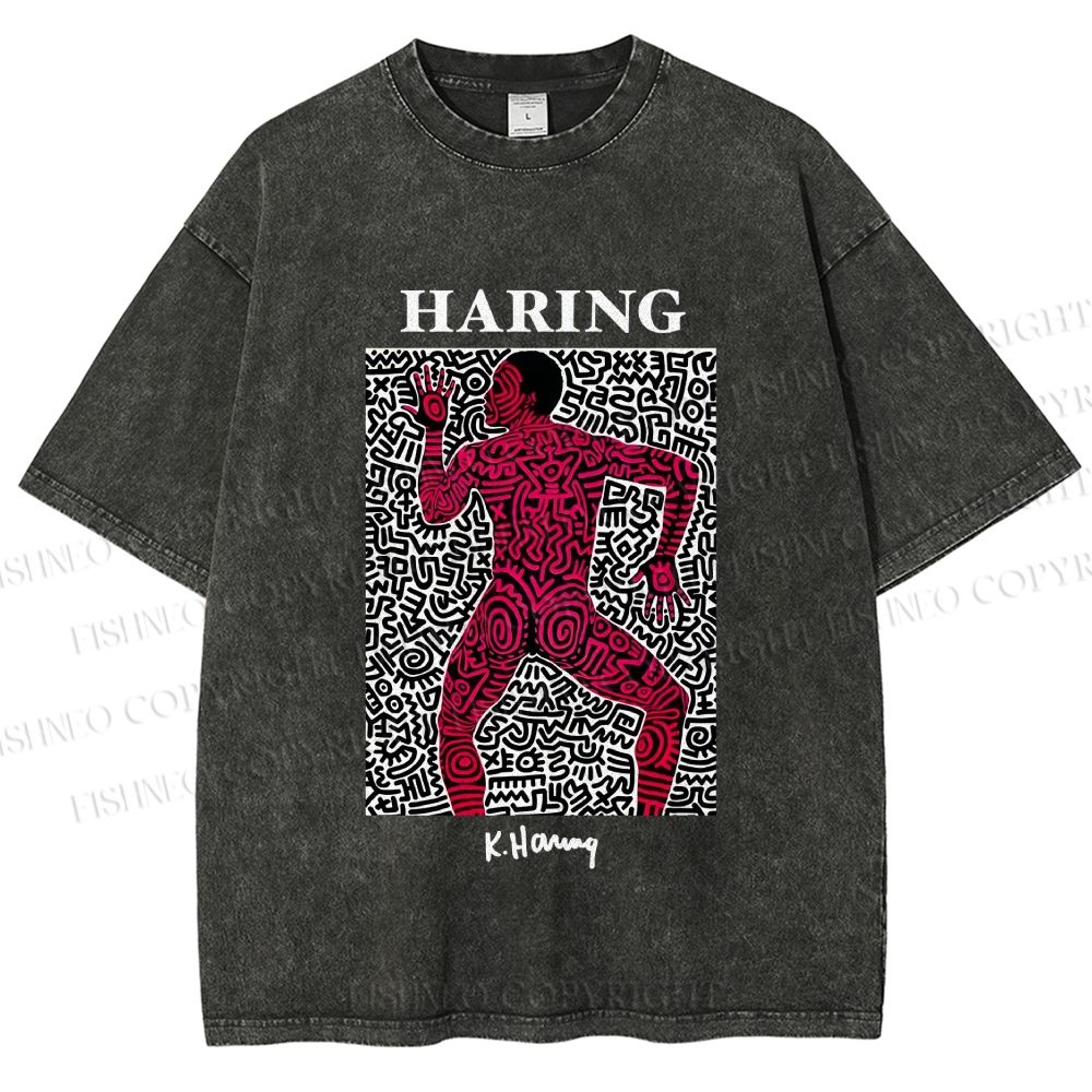 Unisex Keith Haring Into 1984 Printed Washed Tee