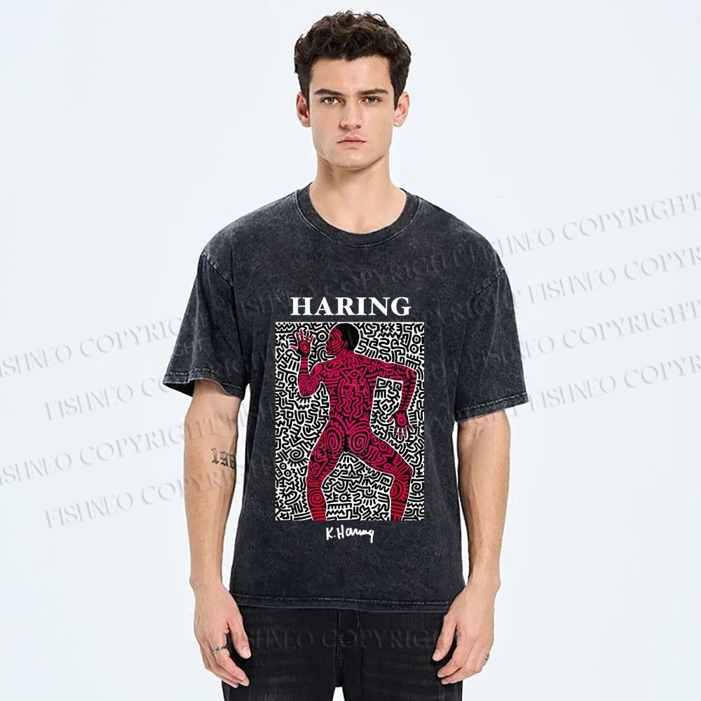 Unisex Keith Haring Into 1984 Printed Washed Tee