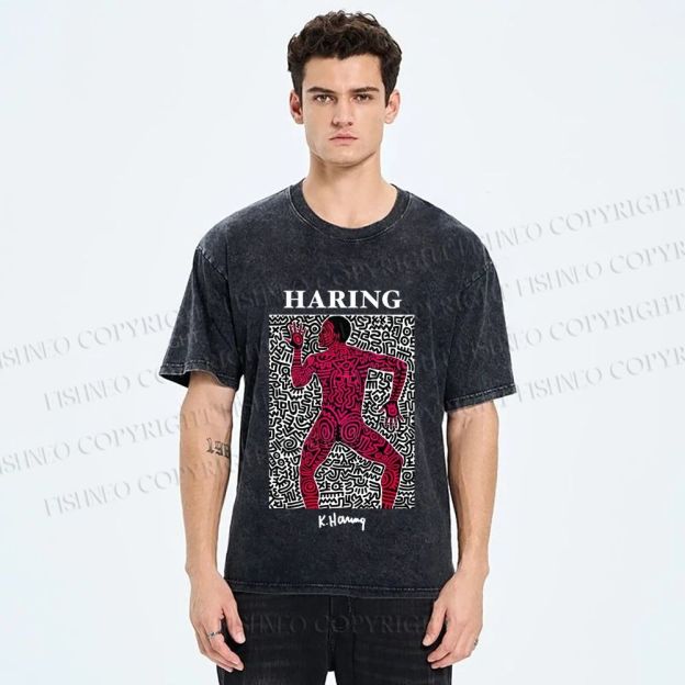 Unisex Keith Haring Into 1984 Printed Washed Tee