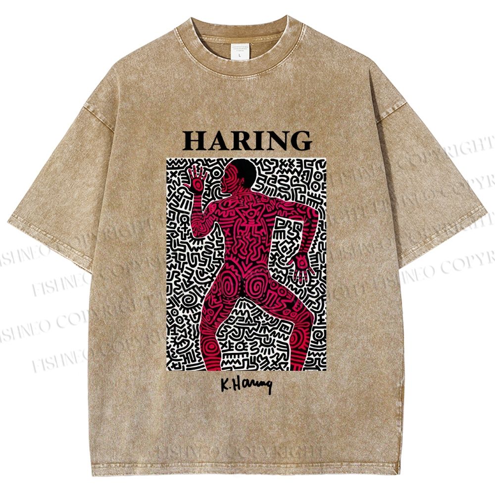Unisex Keith Haring Into 1984 Printed Washed Tee