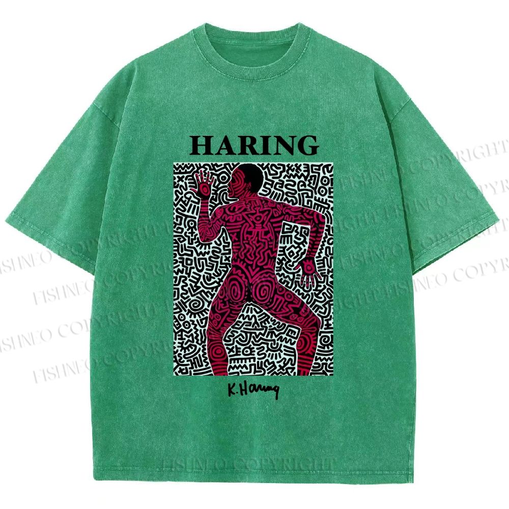 Unisex Keith Haring Into 1984 Printed Washed Tee