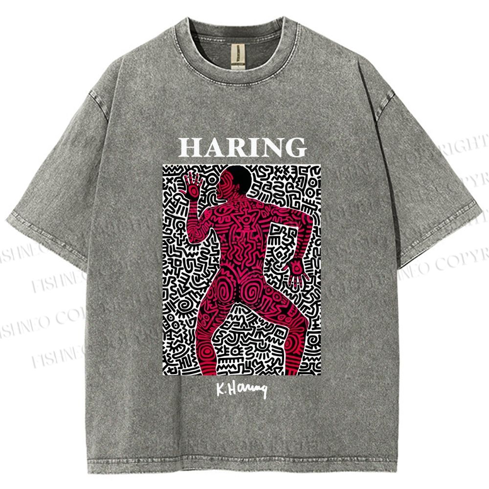 Unisex Keith Haring Into 1984 Printed Washed Tee