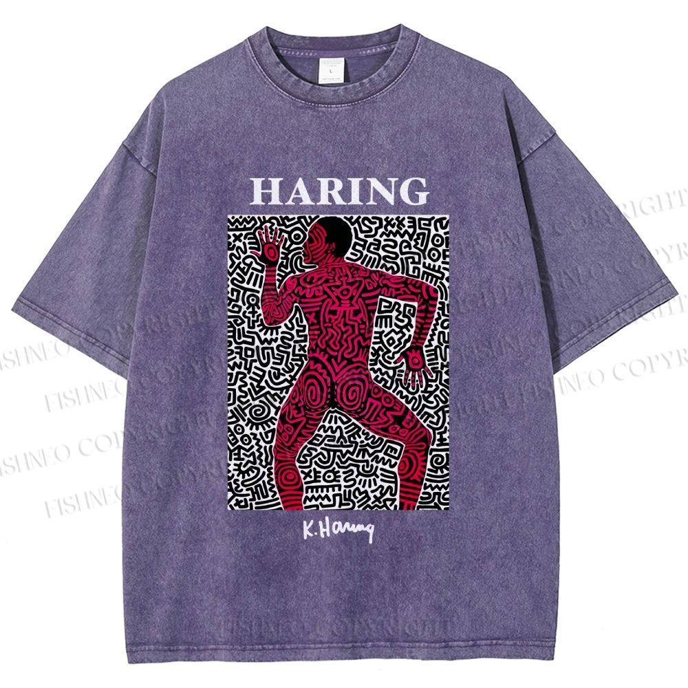 Unisex Keith Haring Into 1984 Printed Washed Tee