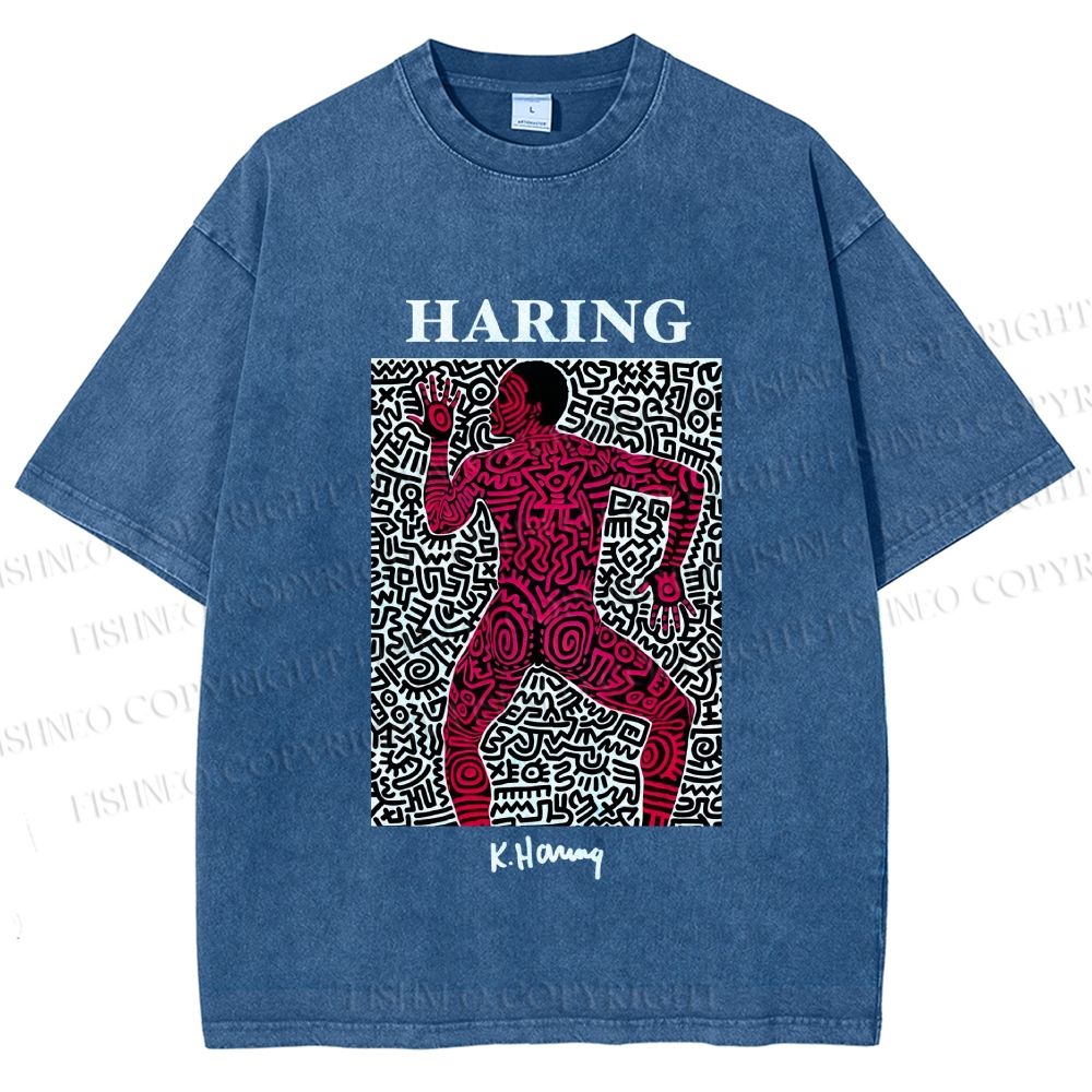 Unisex Keith Haring Into 1984 Printed Washed Tee