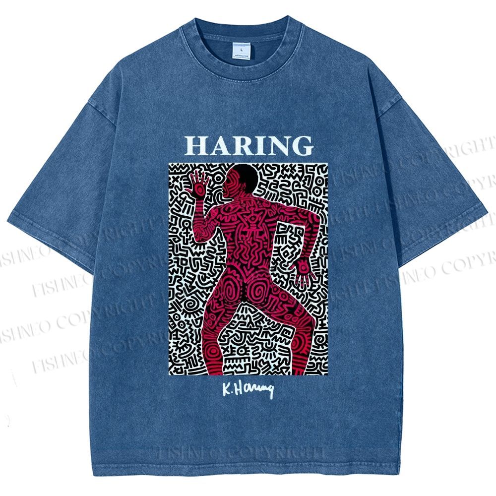 Unisex Keith Haring Into 1984 Printed Washed Tee