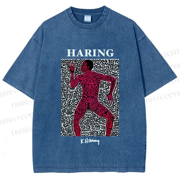 Unisex Keith Haring Into 1984 Printed Washed Tee