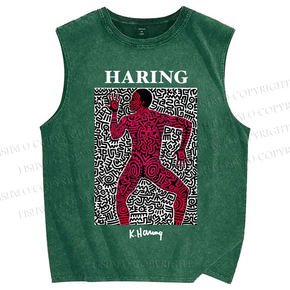 Unisex Keith Haring Into 1984 Printed Washed Tank Top