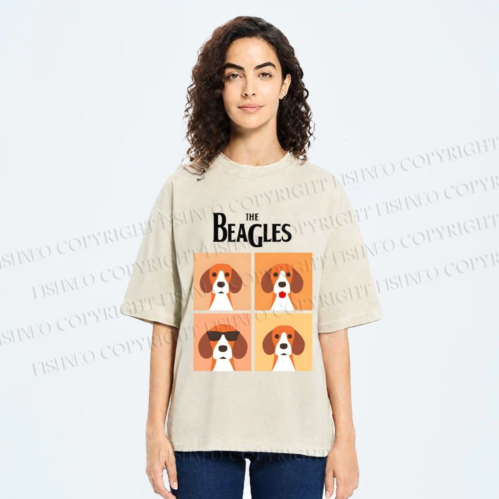 Unisex The Beagles Printed Washed Tee