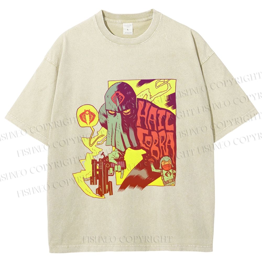 Unisex Comic Masked Man Printed Washed Tee