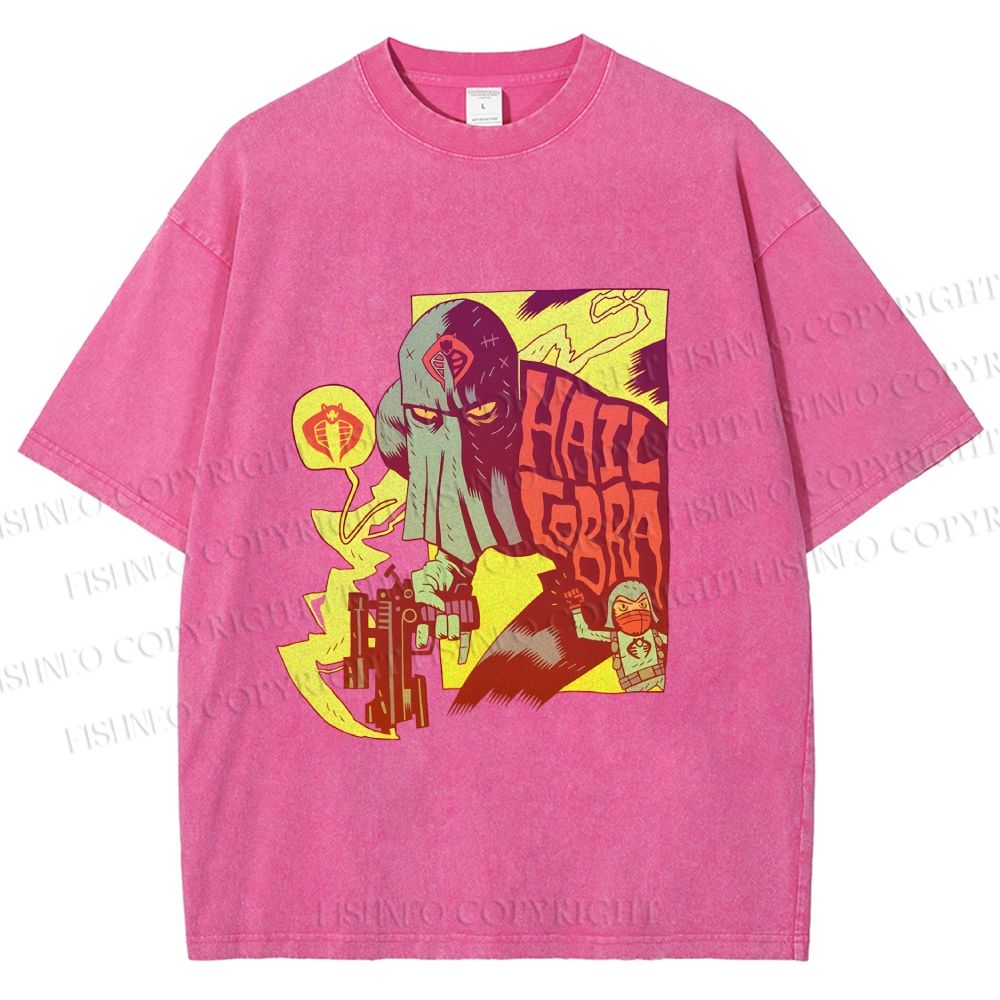 Unisex Comic Masked Man Printed Washed Tee